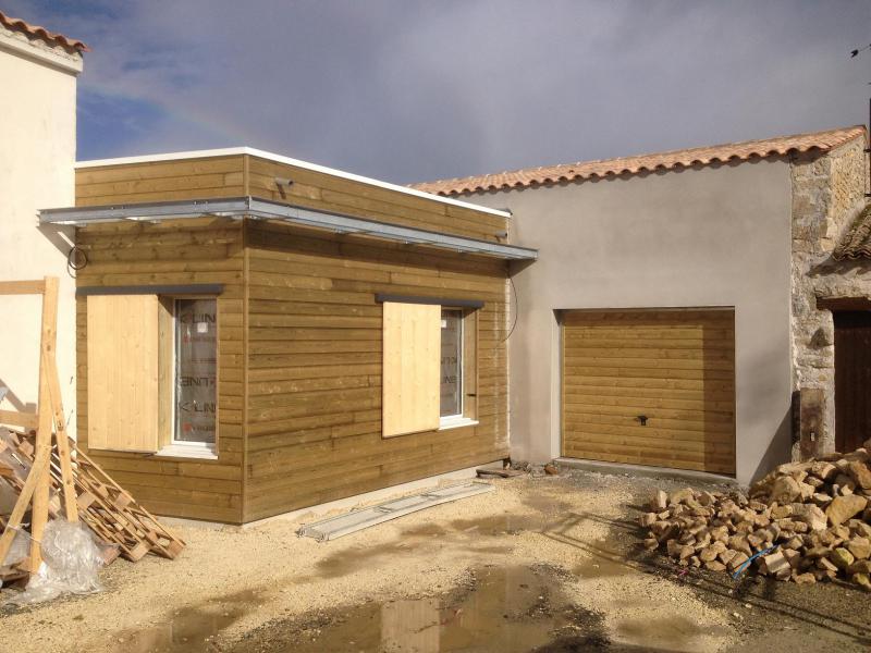 Pose du bardage bois